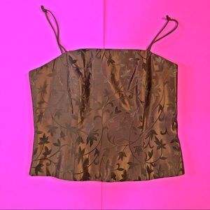 vintage bronze boned crop bustier tank top size 6
